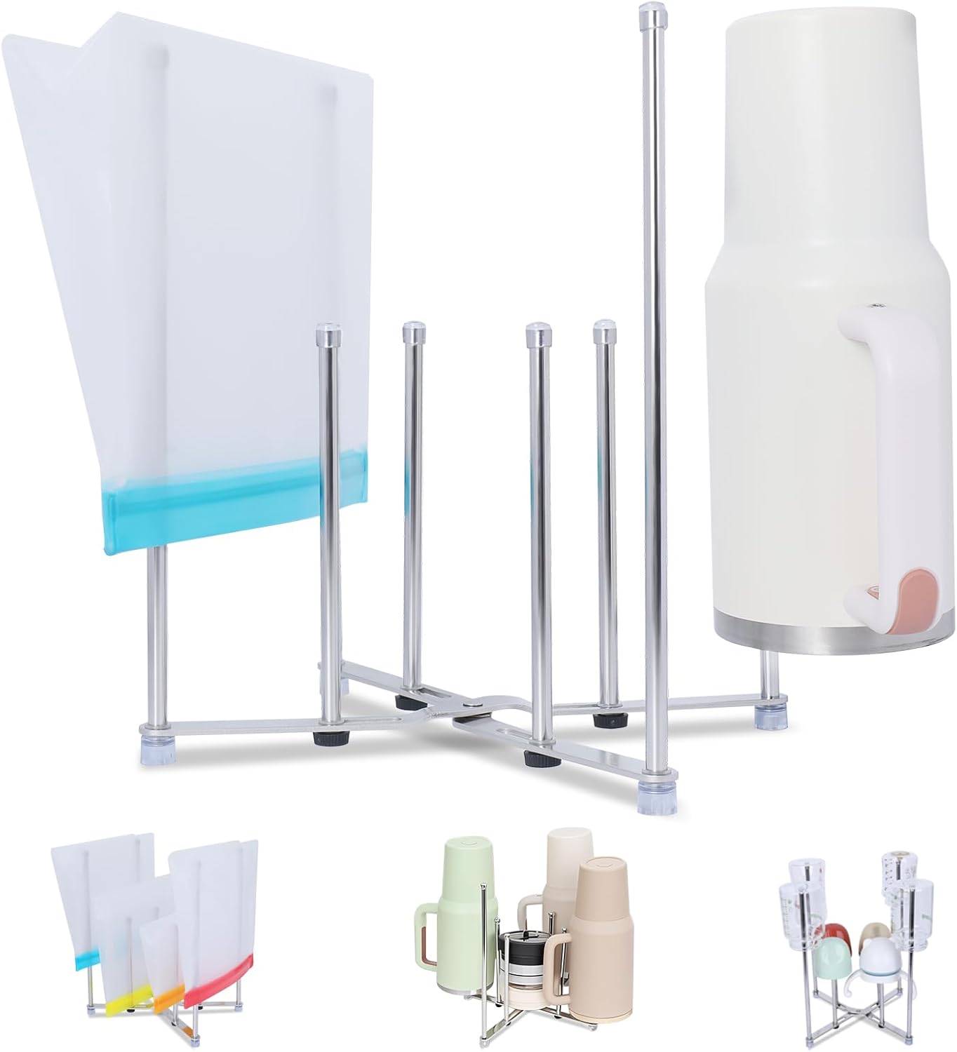 Water Bottle Collapsible - Plastic Bag Drying Holder, Bottle Drying