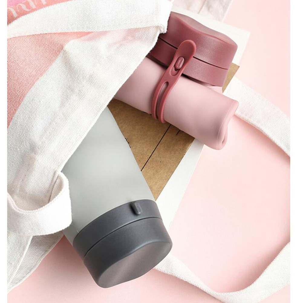 Water Bottle Collapsible - 600Ml Portable Water Bottle Silicone Foldable