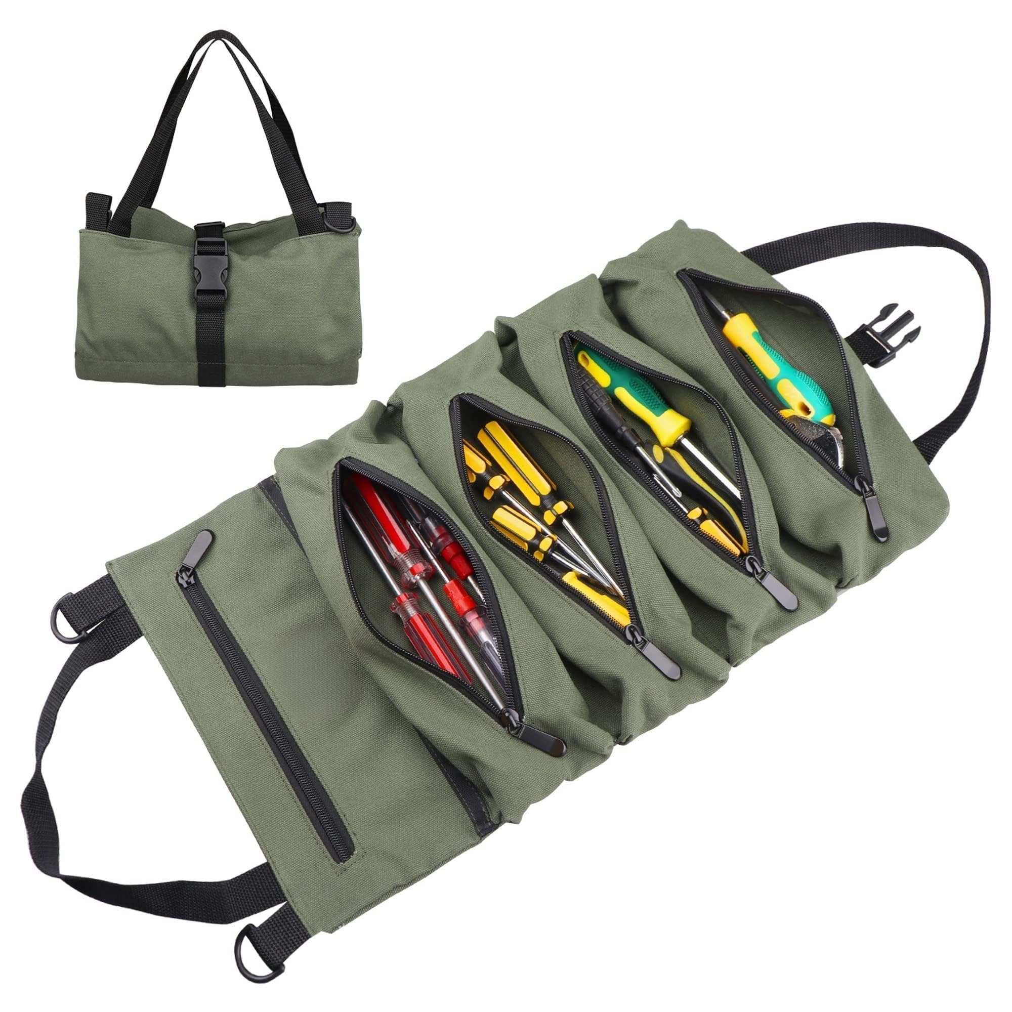 Travel Router Accessories - Canvas Tool Roll Up Pouch -