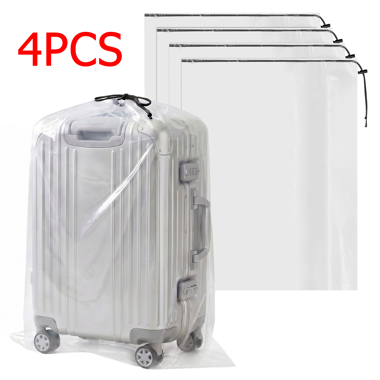 Travel Accessories Organiser - 4 Pcs Suitcase Dust Cover Clear