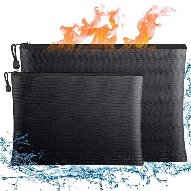 Travel Ziplock Bags - Fireproof Document Bag Waterproof Small ID