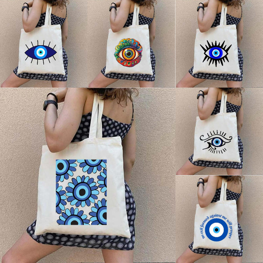 Travel Accessories Greece - Graffiti Greek Evil Eye Printed Canvas