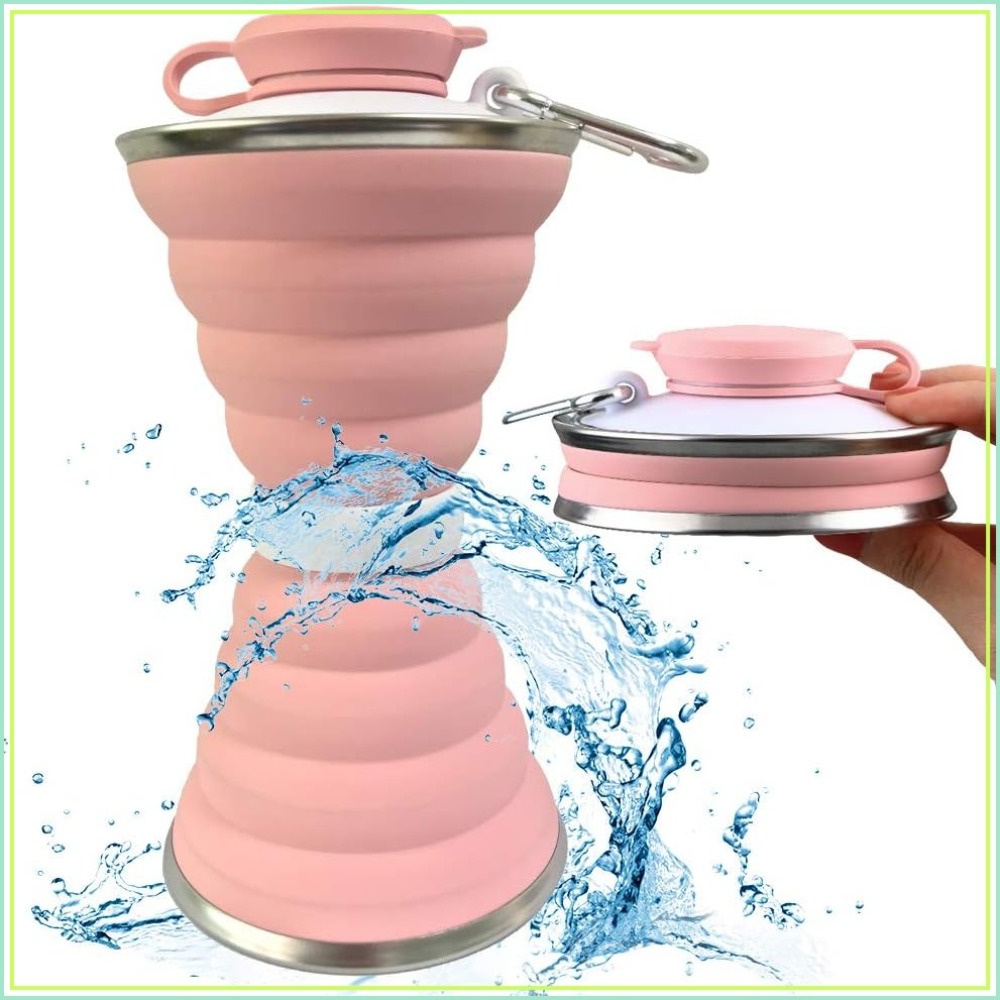 Water Bottle Collapsible - Collapsible Water Bottle, 17oz Foldable Silicone