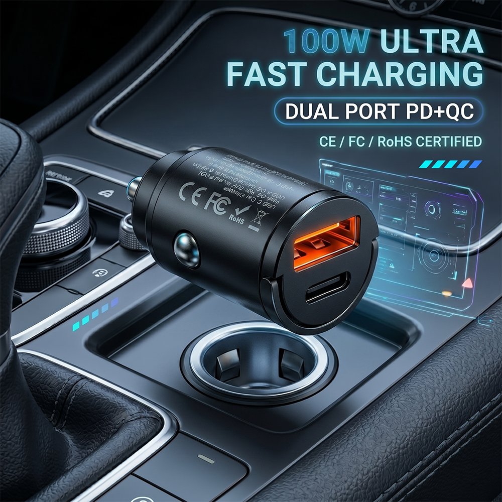 Travel Plug Type C - Stealth USB C Car Charger Dual