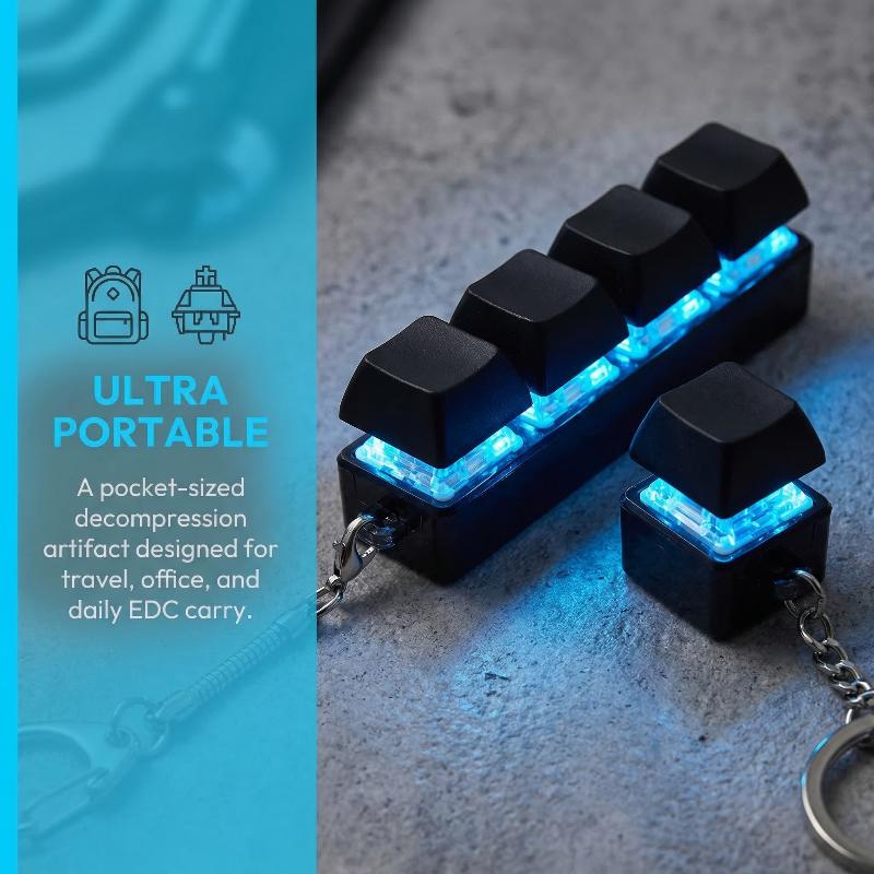 Travel Accessories And Gadgets - Stress Relief Fidget Keyboard Keychain Toy