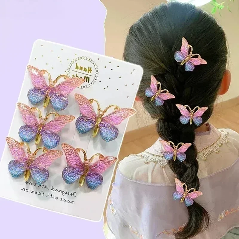 Travel Accessories For 4 Year Old - 5pcs Sweet Hair Clips Stereoscopic Color