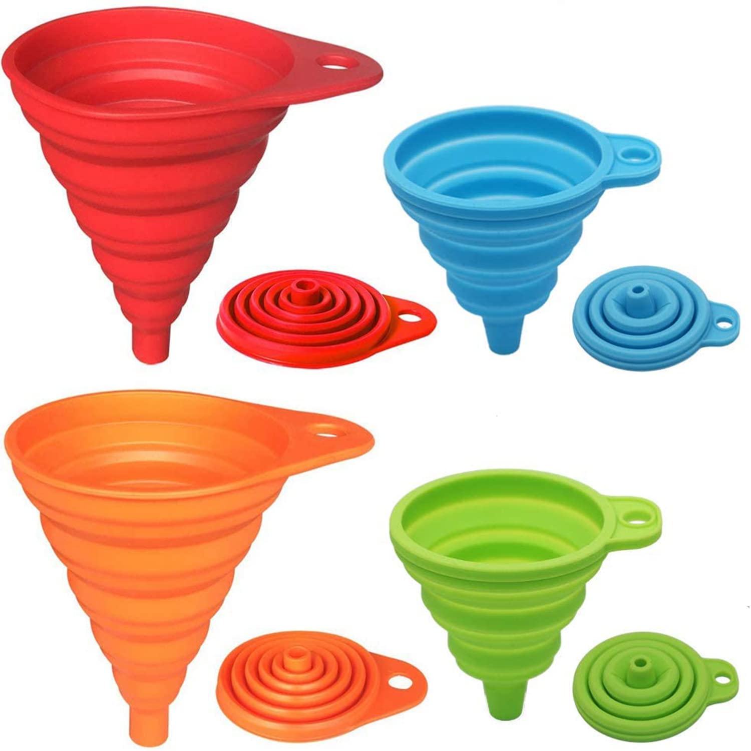 Water Bottle Collapsible - Collapsible Silicone Funnel Set 4-Pack, Small