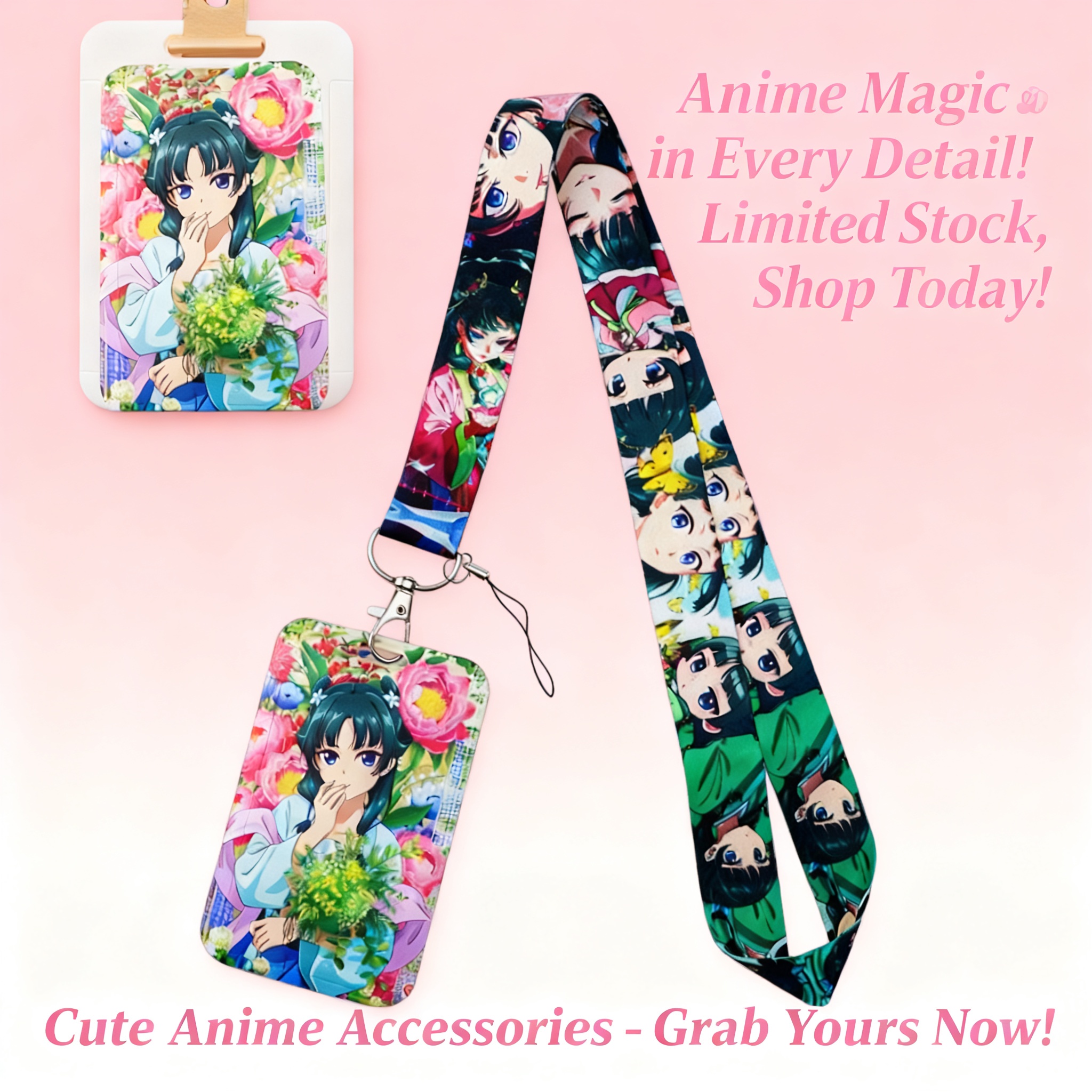 Travel Accessories Neck - Cute Anime Girl Lanyard Neck Strap