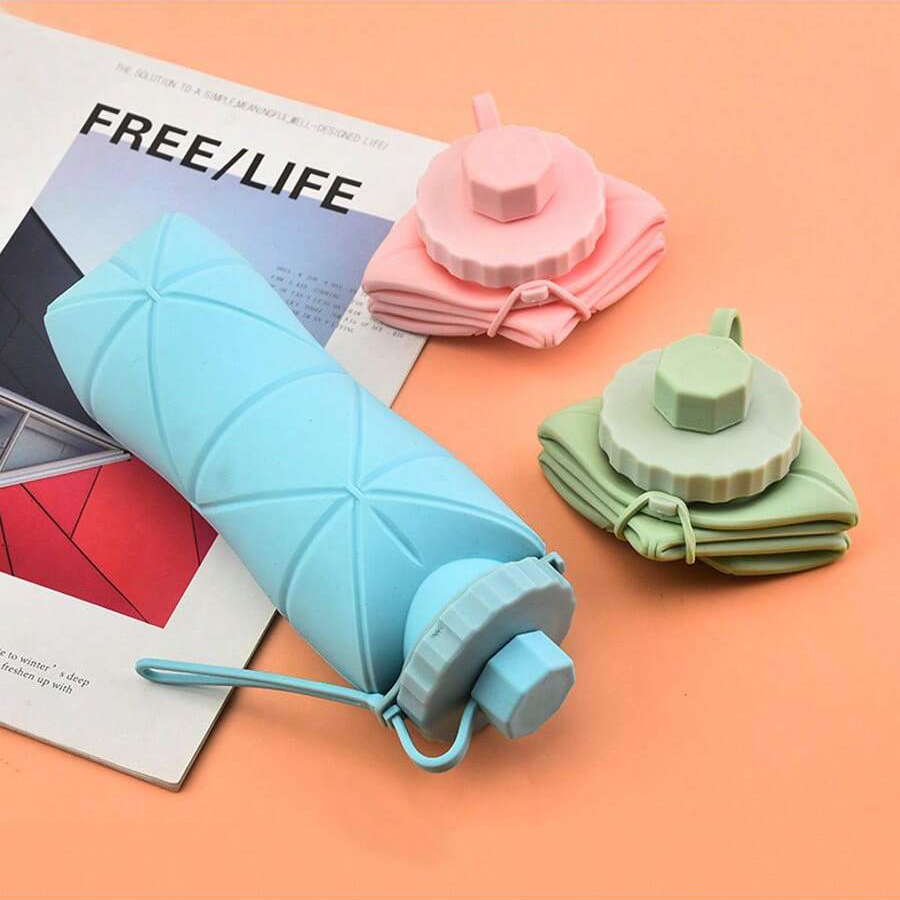 Water Bottle Collapsible - 1Pc 600mlLarge Collapsible Silicone Cup-Portable Travel