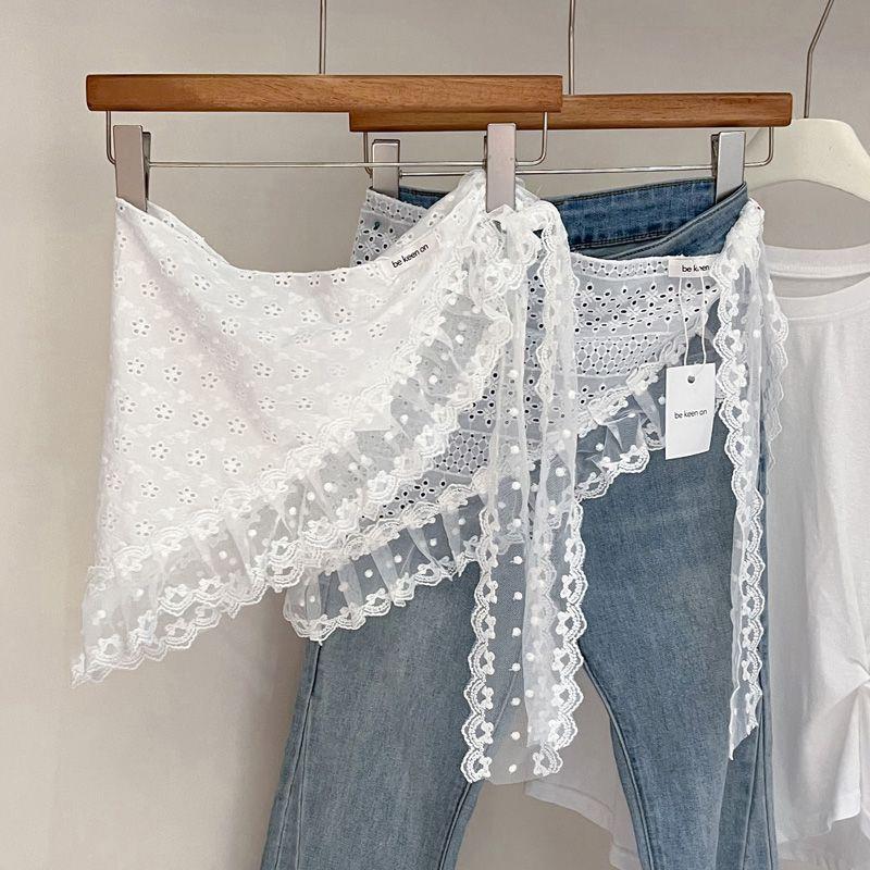 Travel Accessories Neck - Retro Lace Trim Scarf Women Triangle
