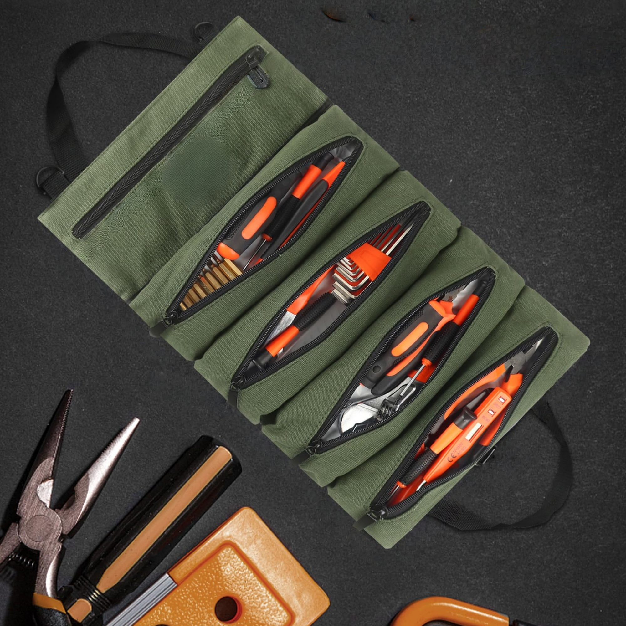 Canvas Tool Roll Up Pouch - He - Travel Router Accessories のレビューと価格