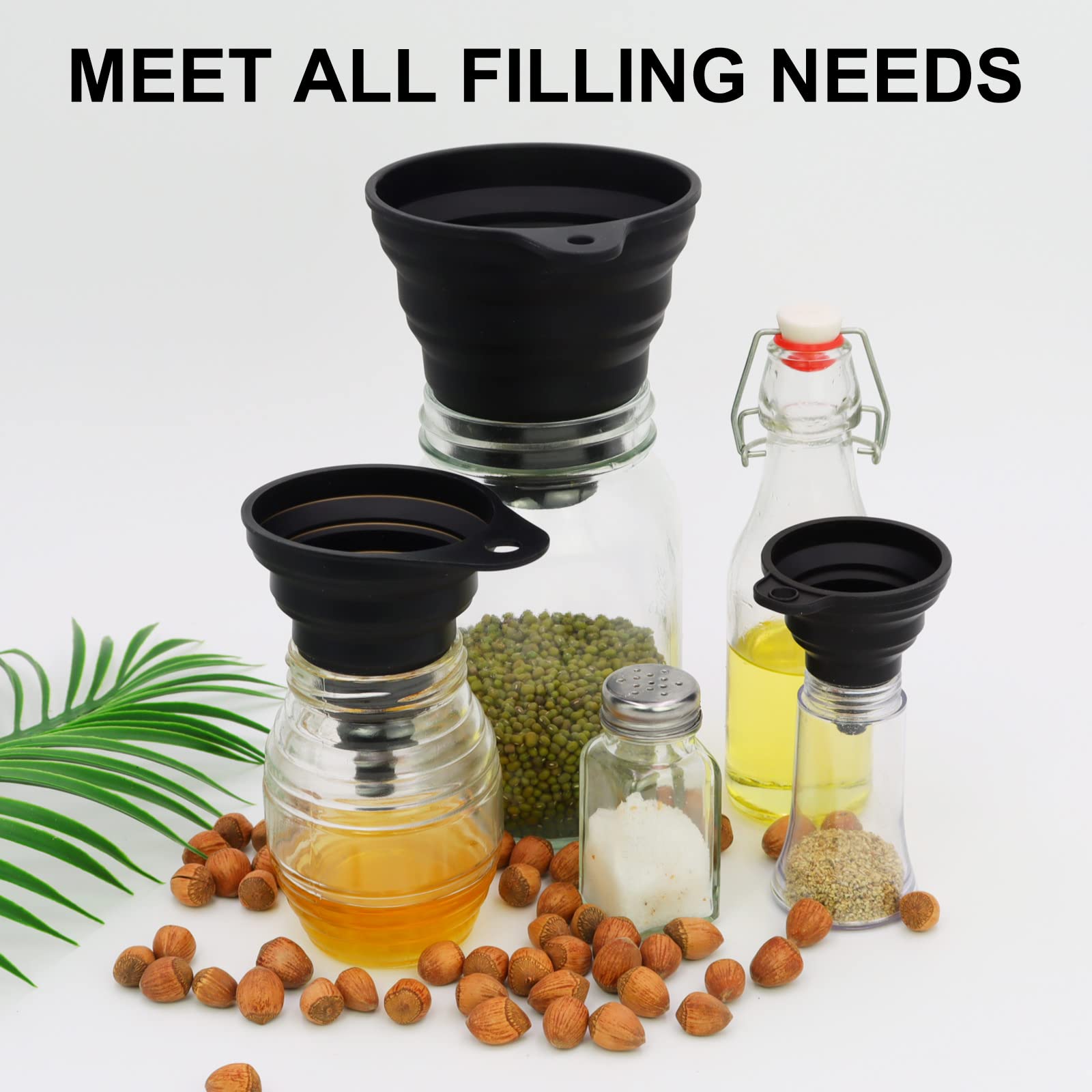 3 Pcs Kitchen Funnel Set, Sili - Water Bottle Collapsible のレビューと価格
