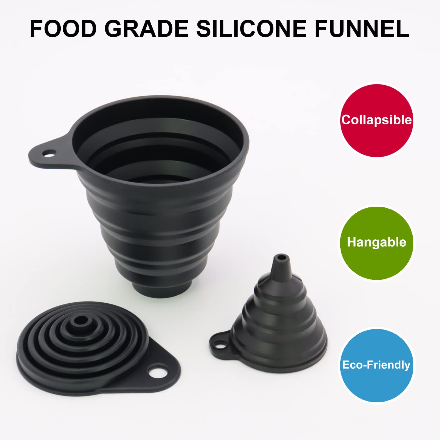 3 Pcs Kitchen Funnel Set, Sili - Water Bottle Collapsible のレビューと価格