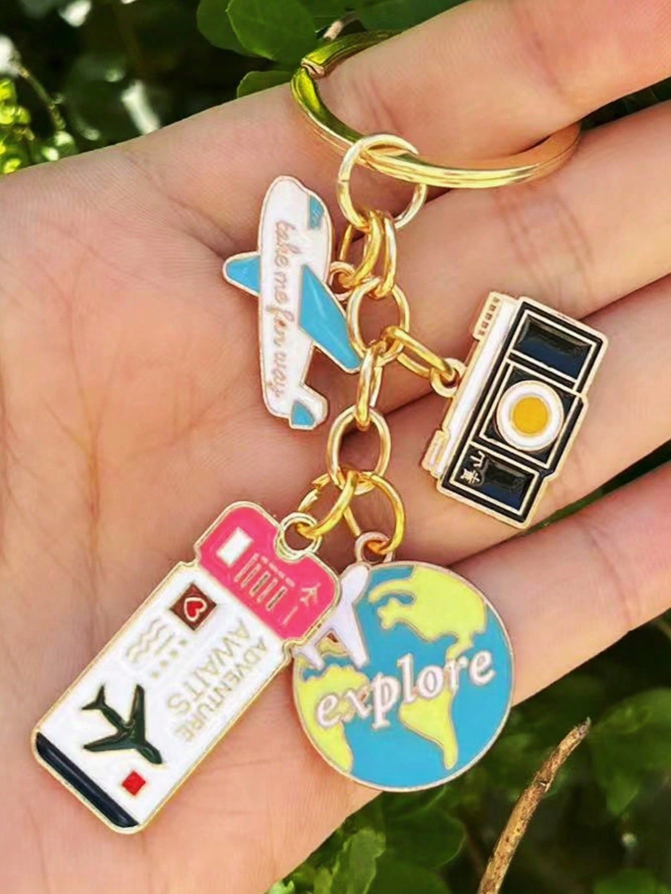 1pc New Enamel Airplane & Glob - Travel Related Accessories のレビューと価格