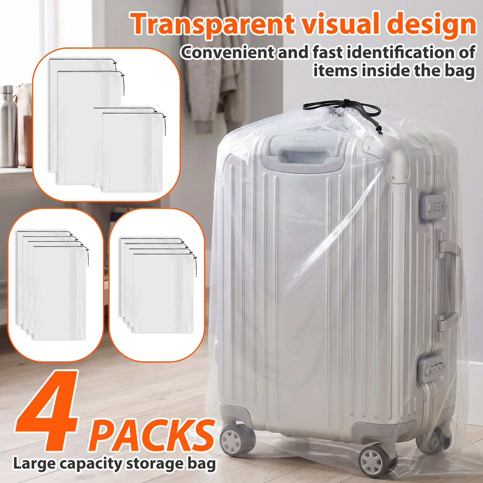 4 Pcs Suitcase Dust Cover Clea - Travel Accessories Organiser のレビューと価格