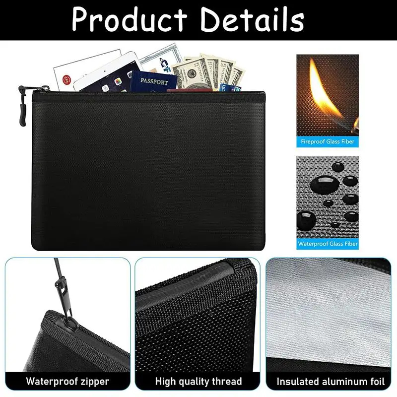 Fireproof Document Bag Waterpr - Travel Ziplock Bags のレビューと価格