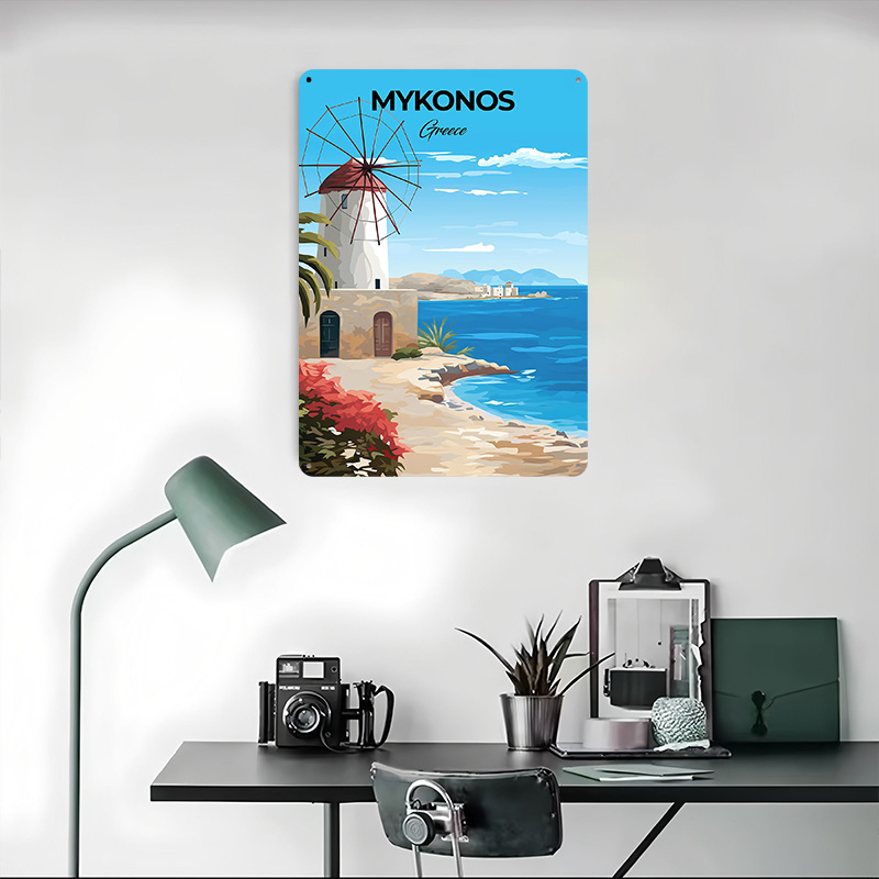 Mykonos Greece Travel Poster C - Travel Accessories Greece のレビューと価格