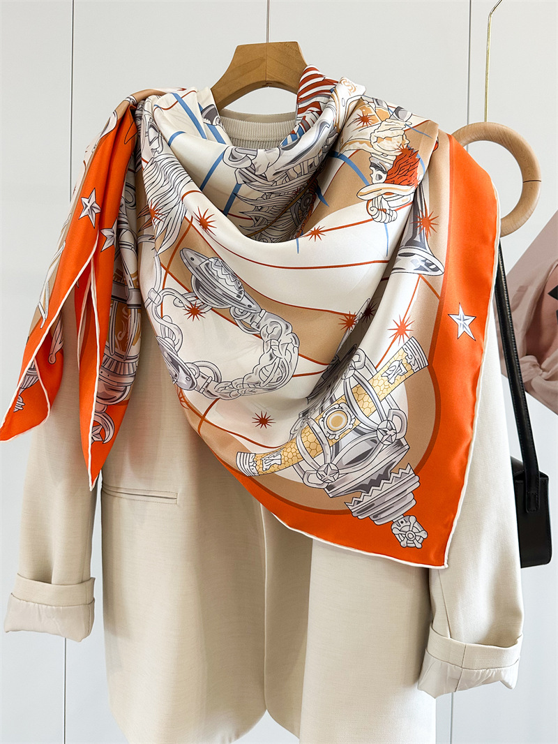 Luxury Brand Scarf Large Silk  - Travel Accessories Neck のレビューと価格