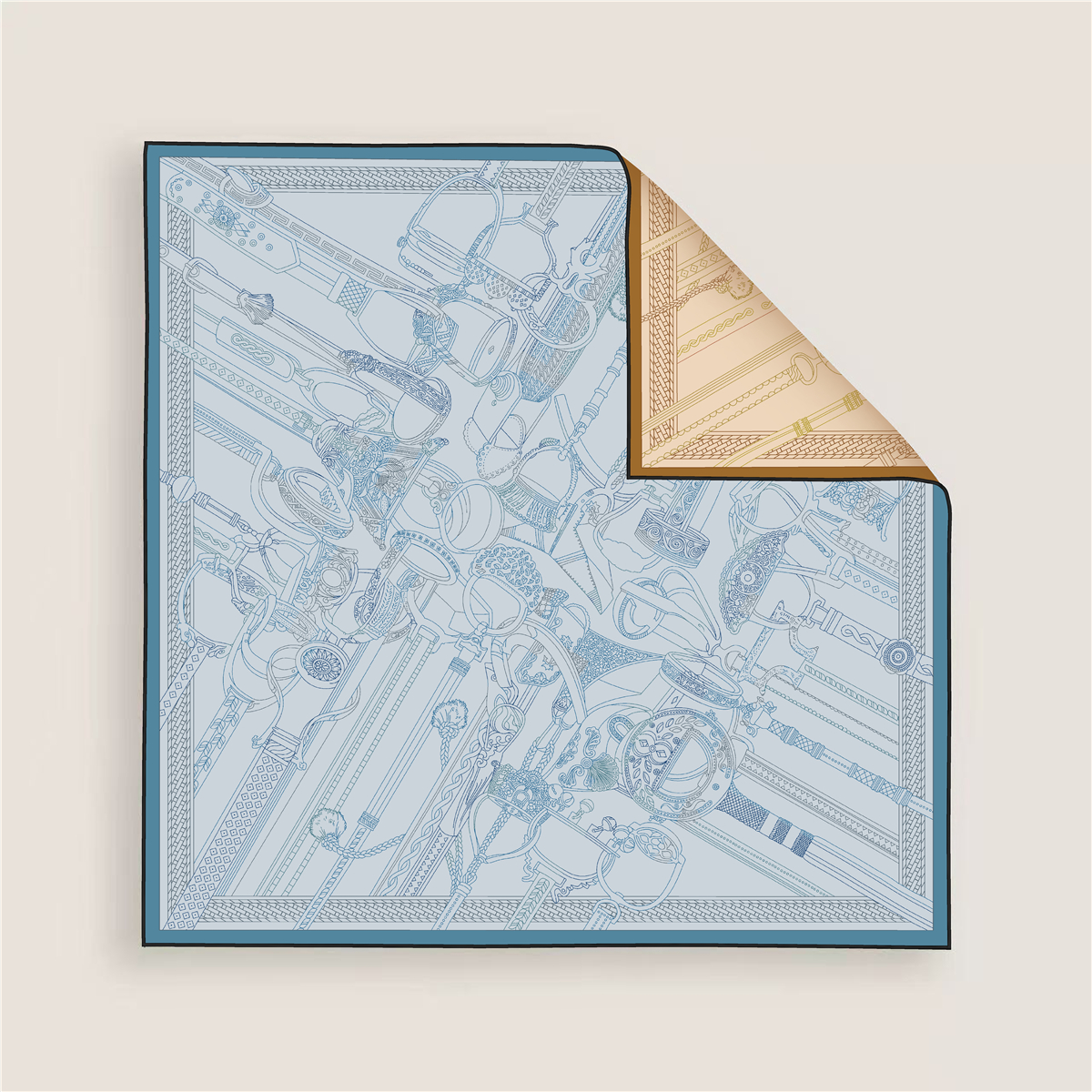 Two Sided Print Twill Scarf Wo - Travel Accessories Neck のレビューと価格