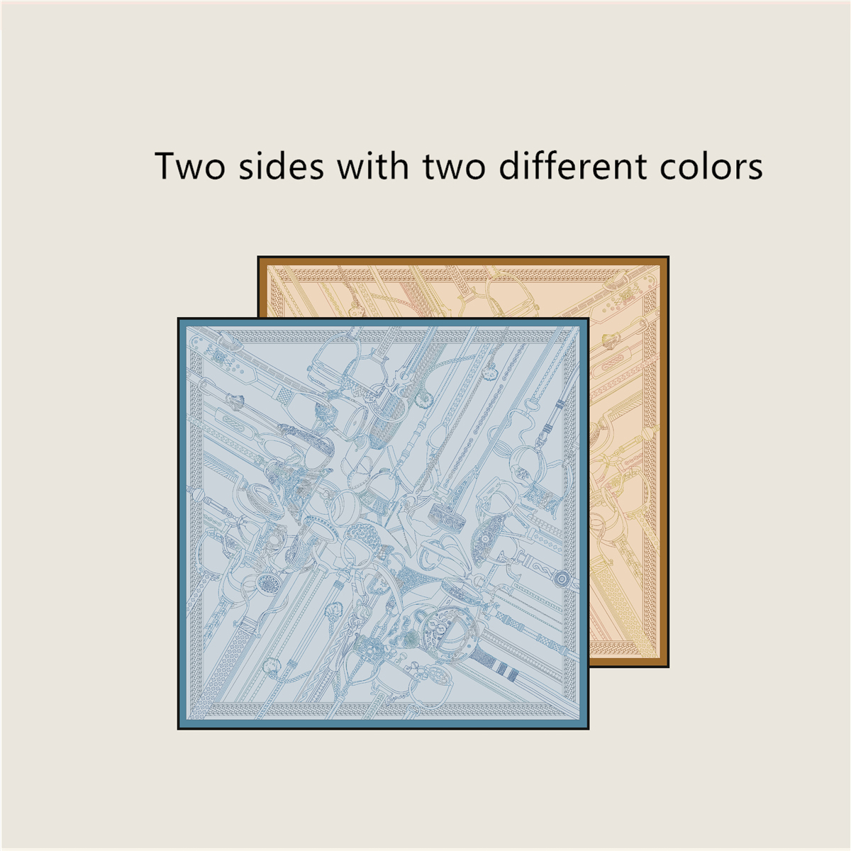 Two Sided Print Twill Scarf Wo - Travel Accessories Neck のレビューと価格