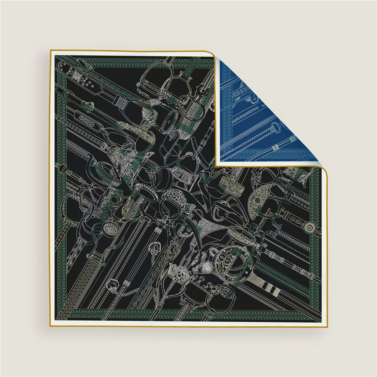 Two Sided Print Twill Scarf Wo - Travel Accessories Neck のレビューと価格