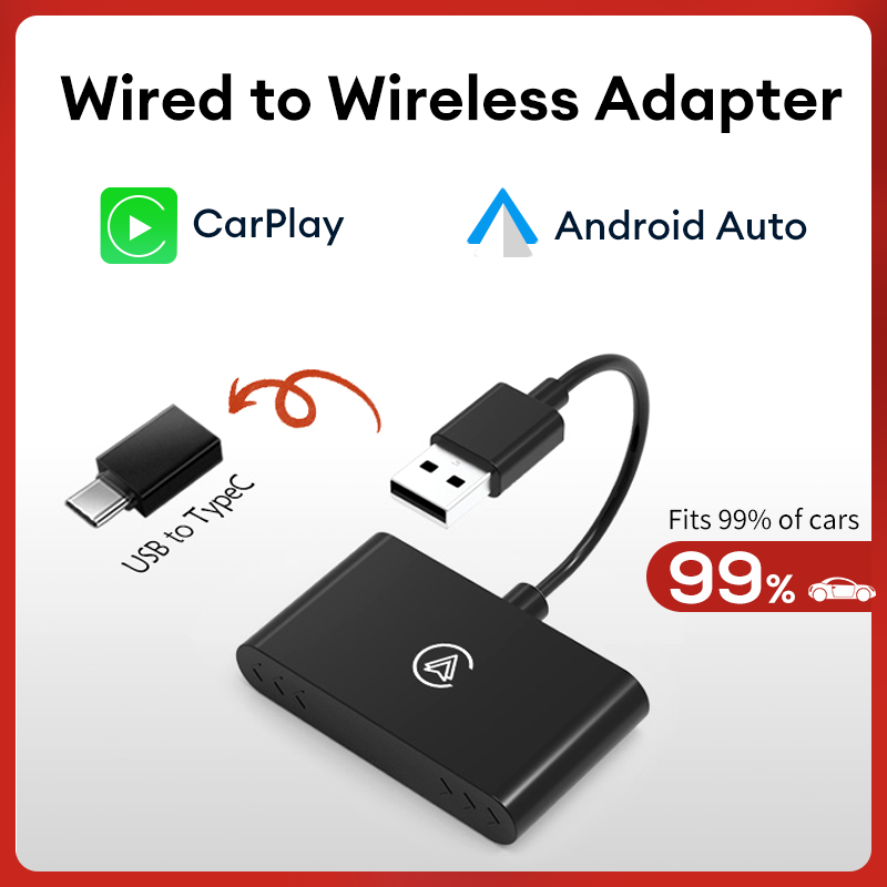 New 2 In1 Carplay& Android Aut - Travel Plug Type C のレビューと価格
