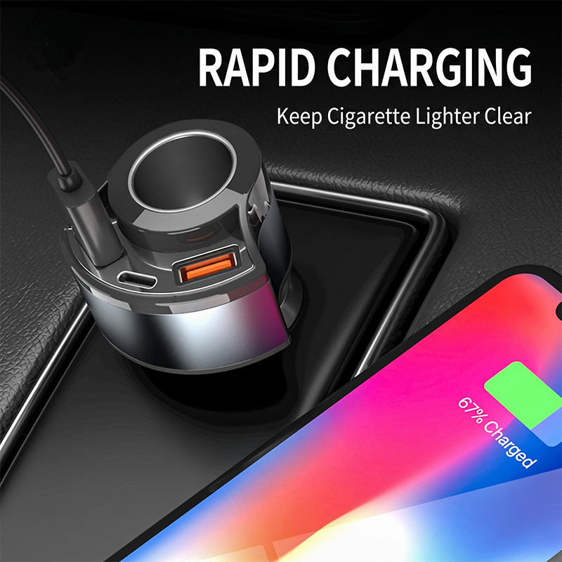 Fast Charging Multi Port Vehic - Travel Plug Type C のレビューと価格