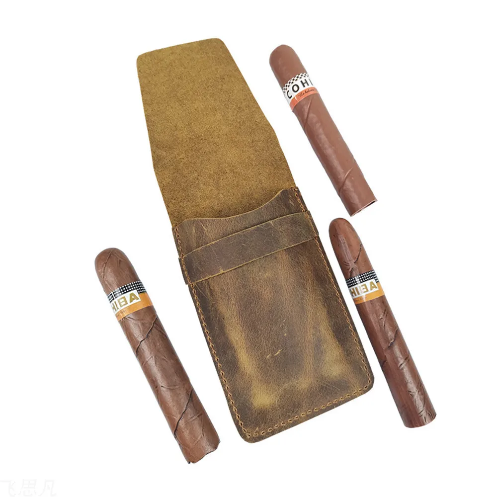 Leather Cigar Case Bag for 3 C - Travel Accessories And Gadgets のレビューと価格