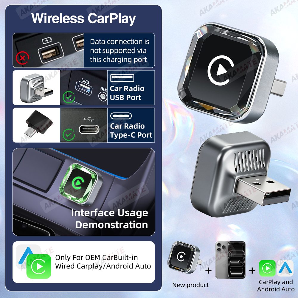 Wireless CarPlay Android Auto  - Travel Plug Type C のレビューと価格