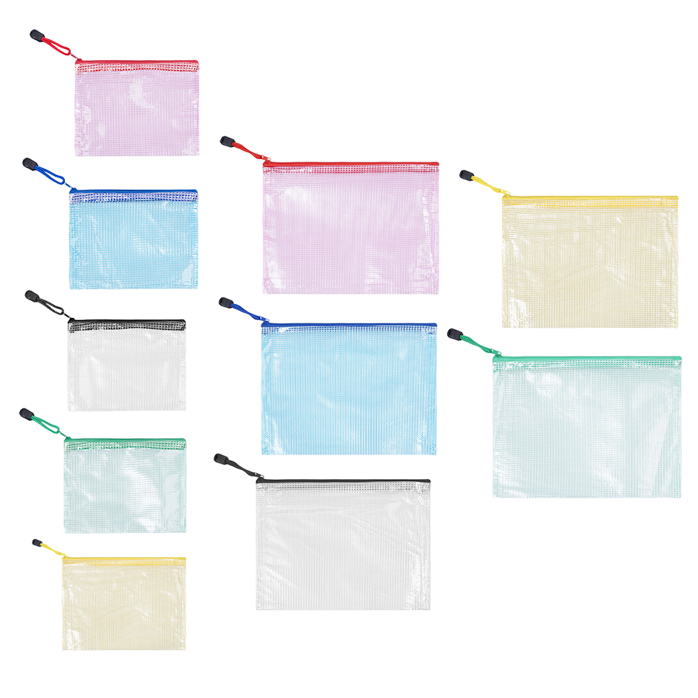 10Pcs Mesh Zipper Pouch A5 A6  - Travel Ziplock Bags のレビューと価格