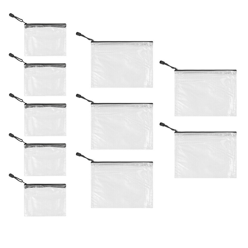 10Pcs Mesh Zipper Pouch A5 A6  - Travel Ziplock Bags のレビューと価格