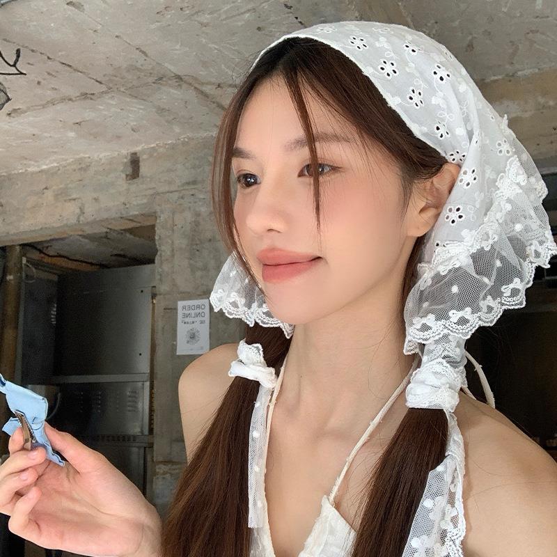 Retro Lace Trim Scarf Women Tr - Travel Accessories Neck のレビューと価格