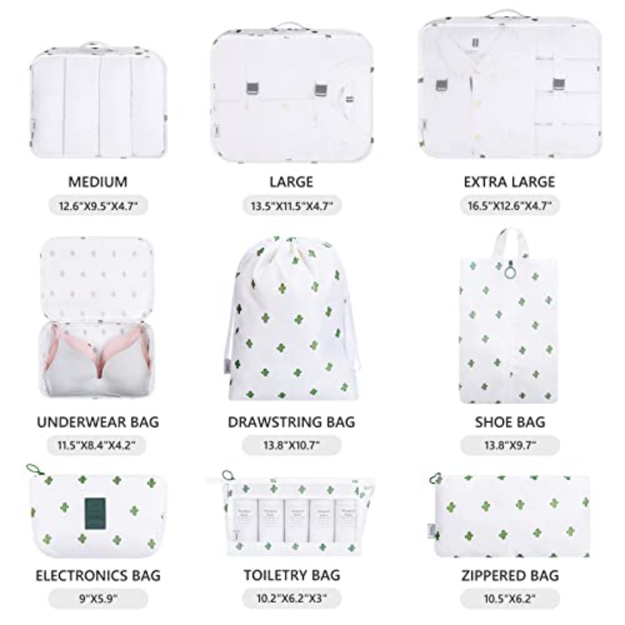 9 Set Packing Cubes with Shoe  - Travel Accessories Electronics のレビューと価格