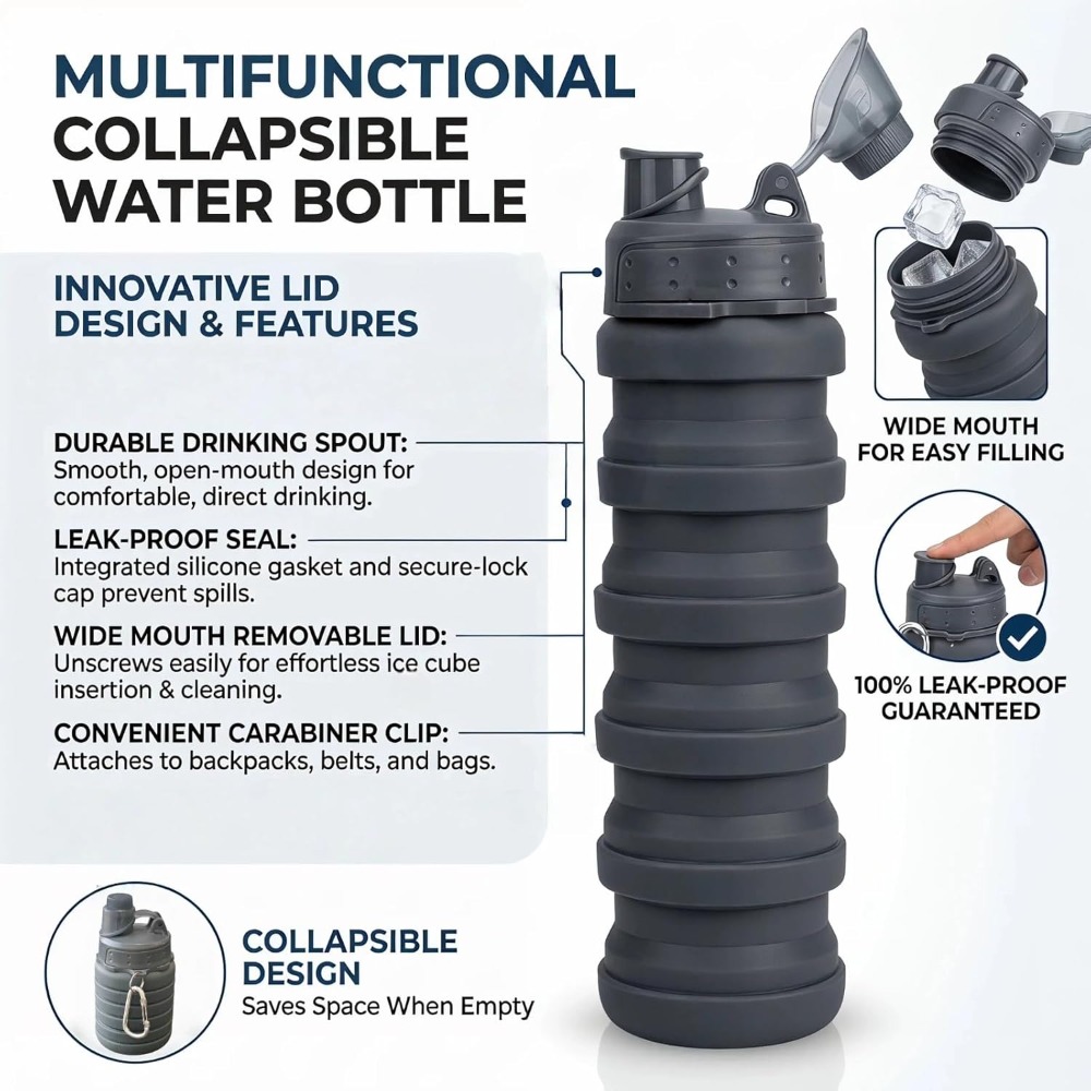 Collapsible Water Bottle 500ml - Water Bottle Collapsible のレビューと価格