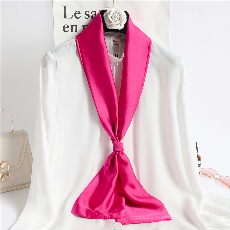 Red Solid Color Long Silk Scar - Travel Accessories Neck のレビューと価格
