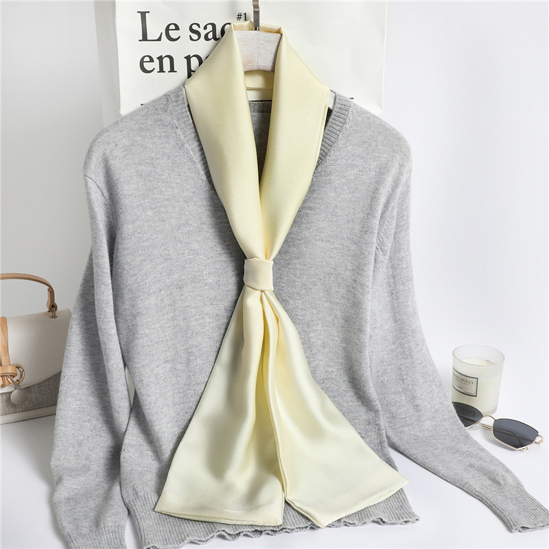Red Solid Color Long Silk Scar - Travel Accessories Neck のレビューと価格