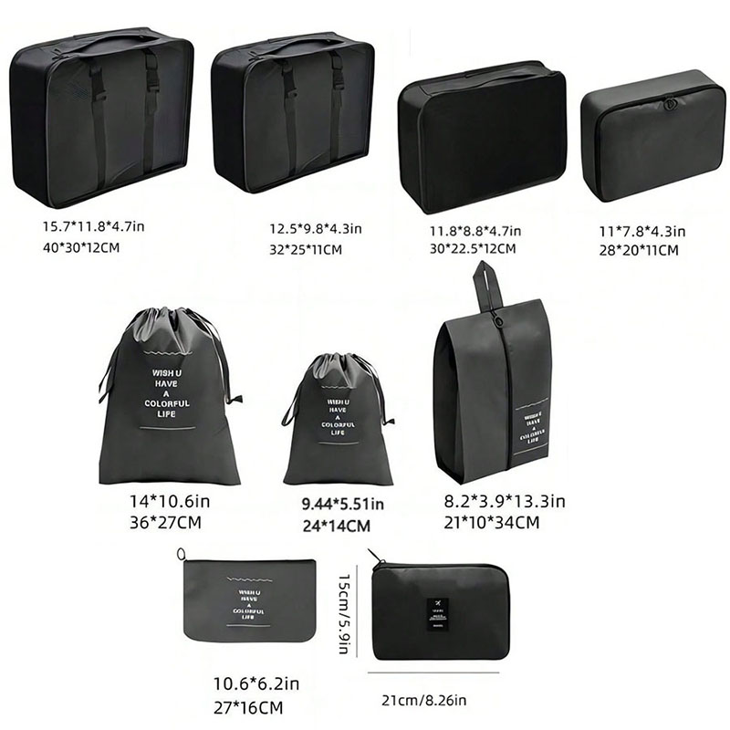 9Pcs Travel Organizer Bags Sui - Travel Accessories Electronics のレビューと価格