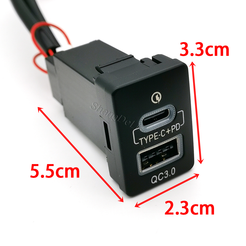 33*23mm Car Type-C PD USB QC3. - Travel Plug Type C のレビューと価格