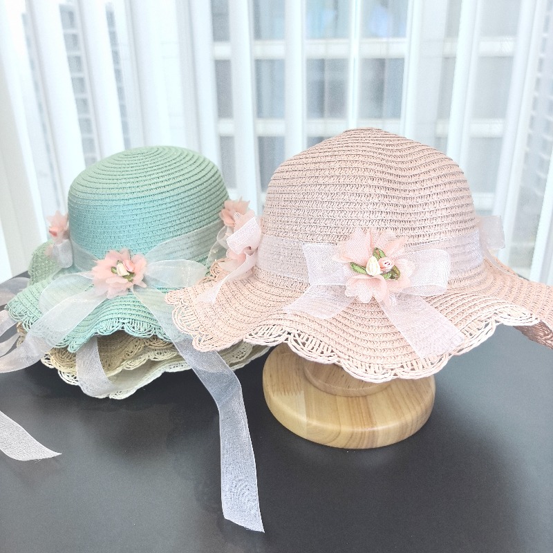 Girls 2pcs Straw Hat Solid Col - Travel Accessories For 4 Year Old のレビューと価格
