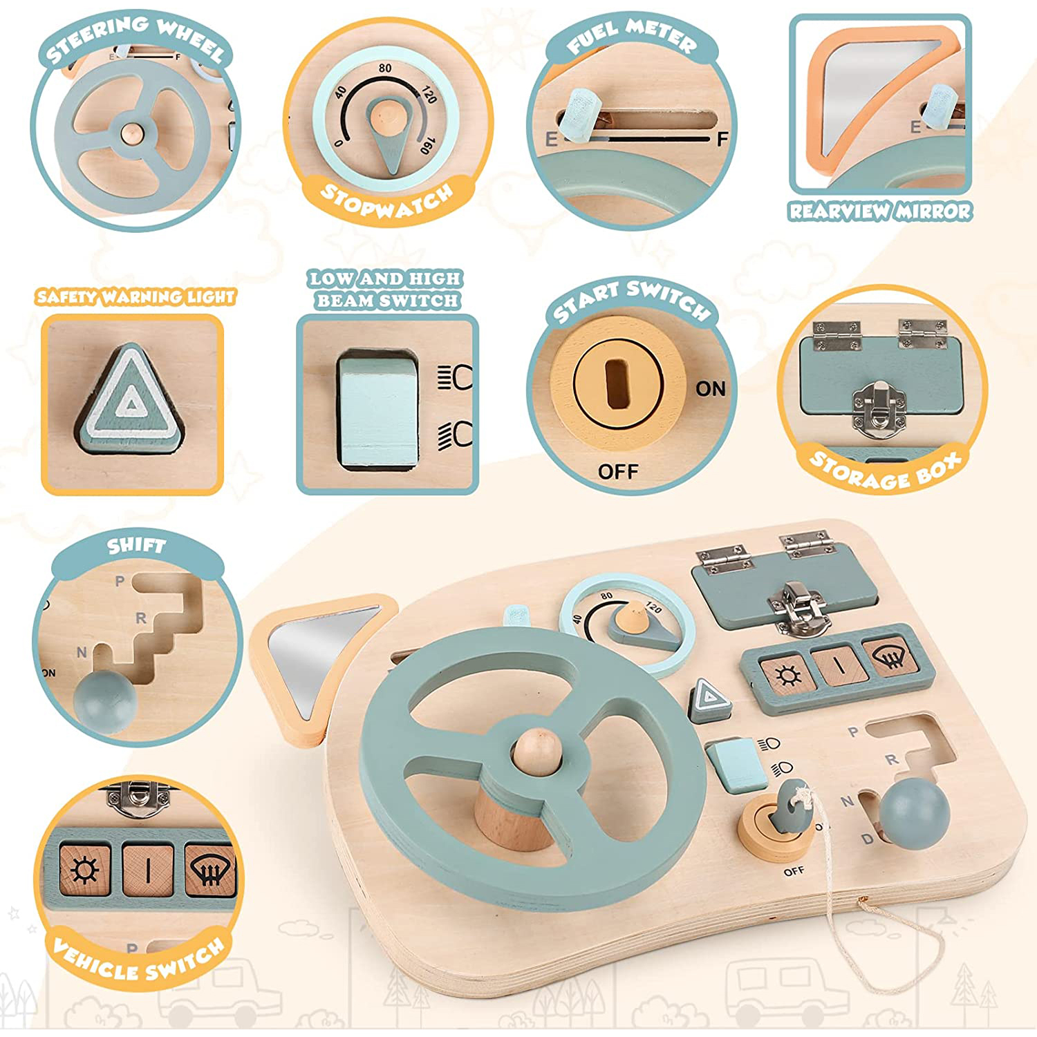 Montessori Toy Steering Wheel  - Travel Accessories Toddler のレビューと価格